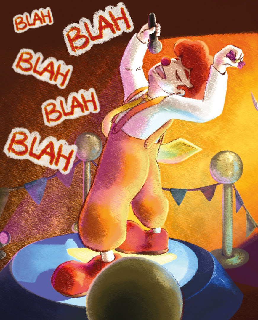 Der orange Clown — eine Illustration aus dem Buch